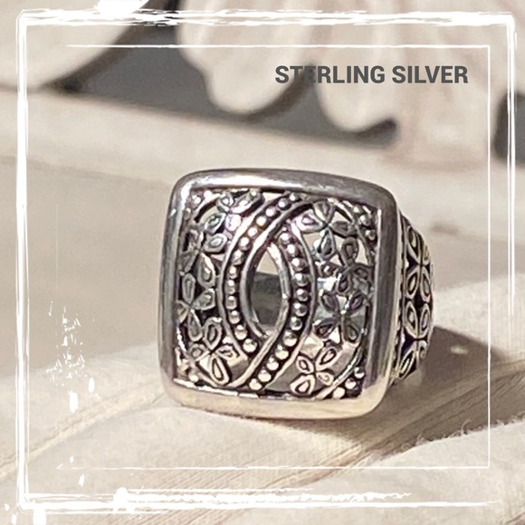 Sterling Silver Felicia Designs Filigree Ring SZ 5 3/4 - Picture 5 of 13